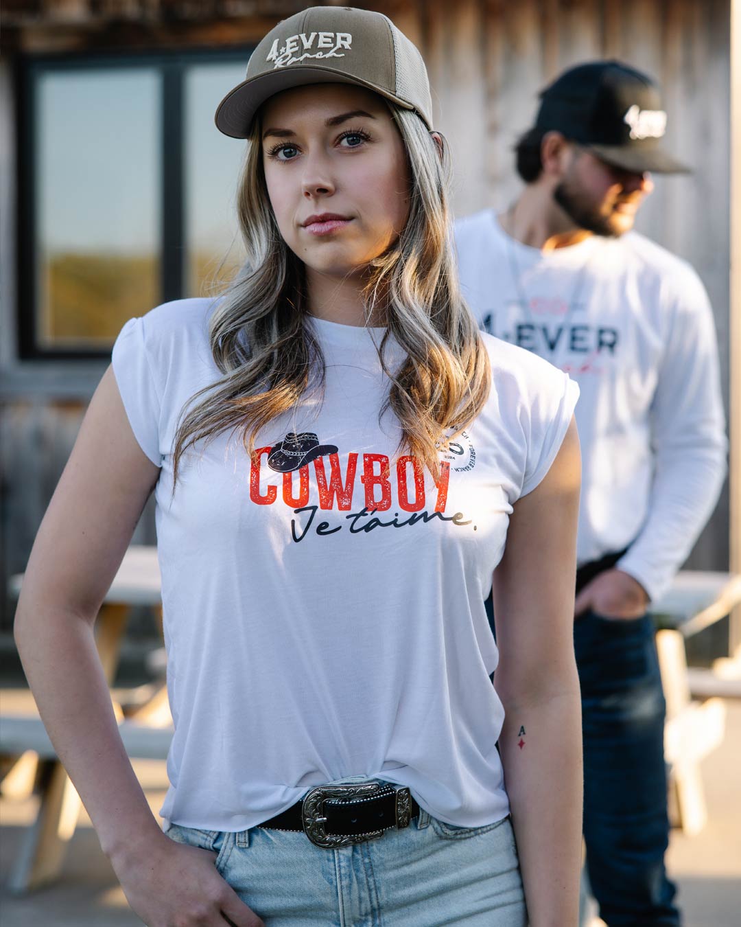 Le «Cowboy Je t'aime» pour Femme - Blanc