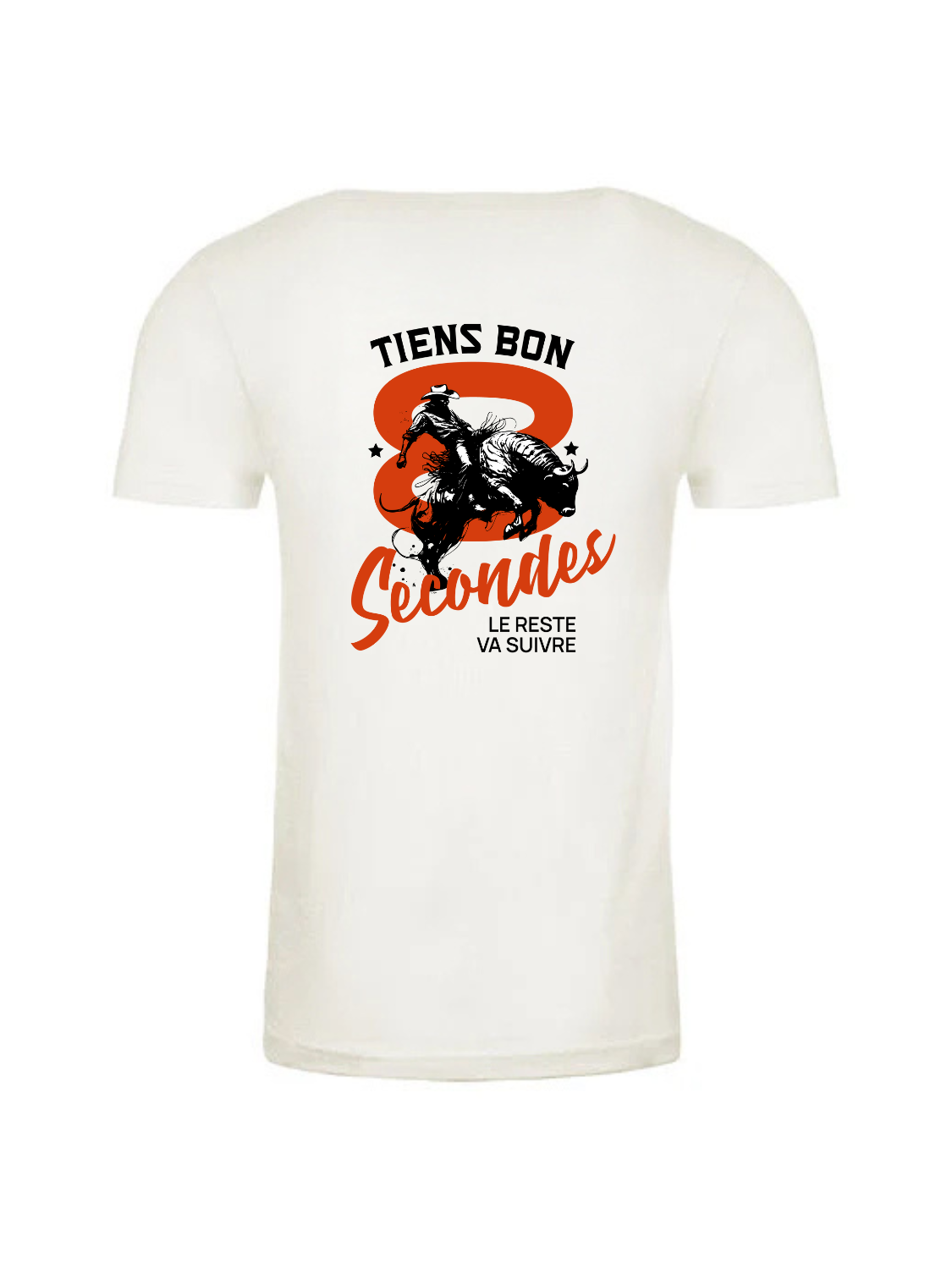 Le T-Shirt «8secondes» 4ever Ranch Unisexe - Blanc