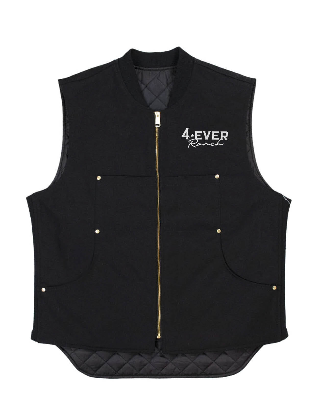 Veste doublée - Noire - Broderie Blanche
