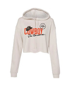 Le Hoodie Crop Top «Cowboy Je t'aime» pour Femme - Beige