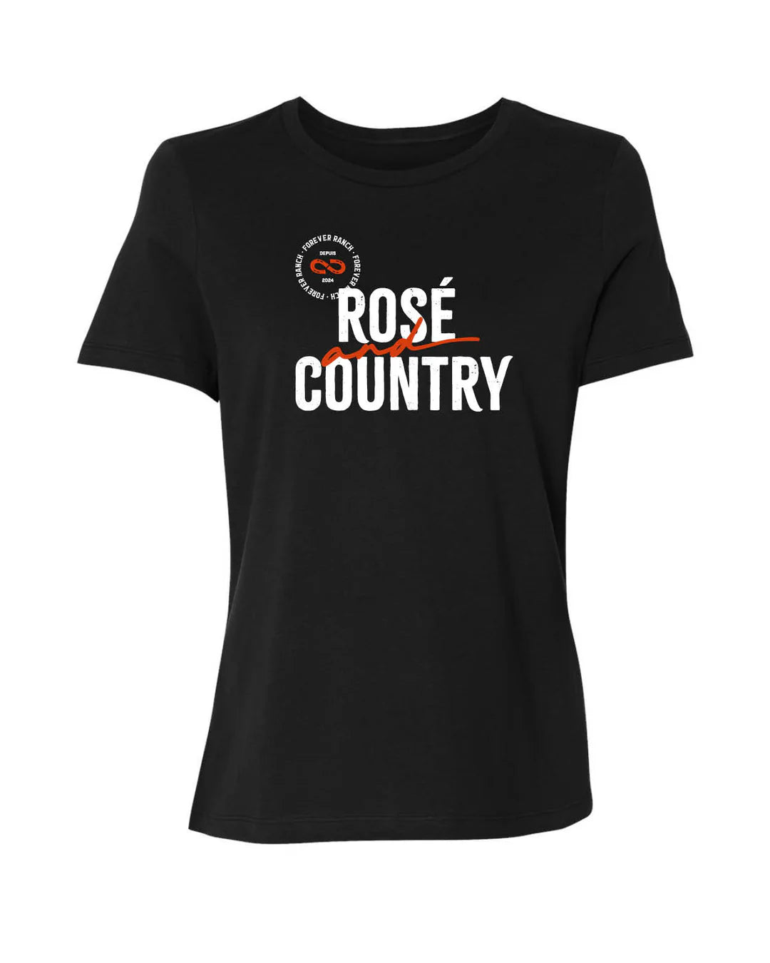Rosé &amp; Country Black T-Shirt