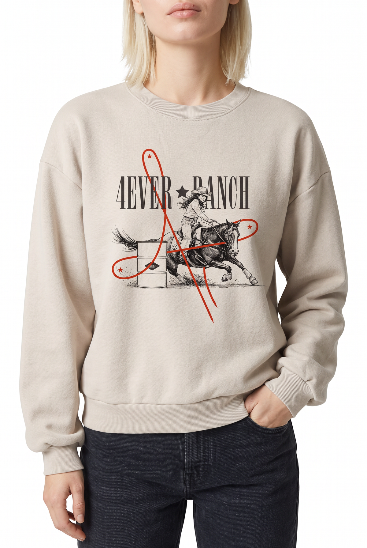 Le Crewneck «Baril» Unisexe - Beige