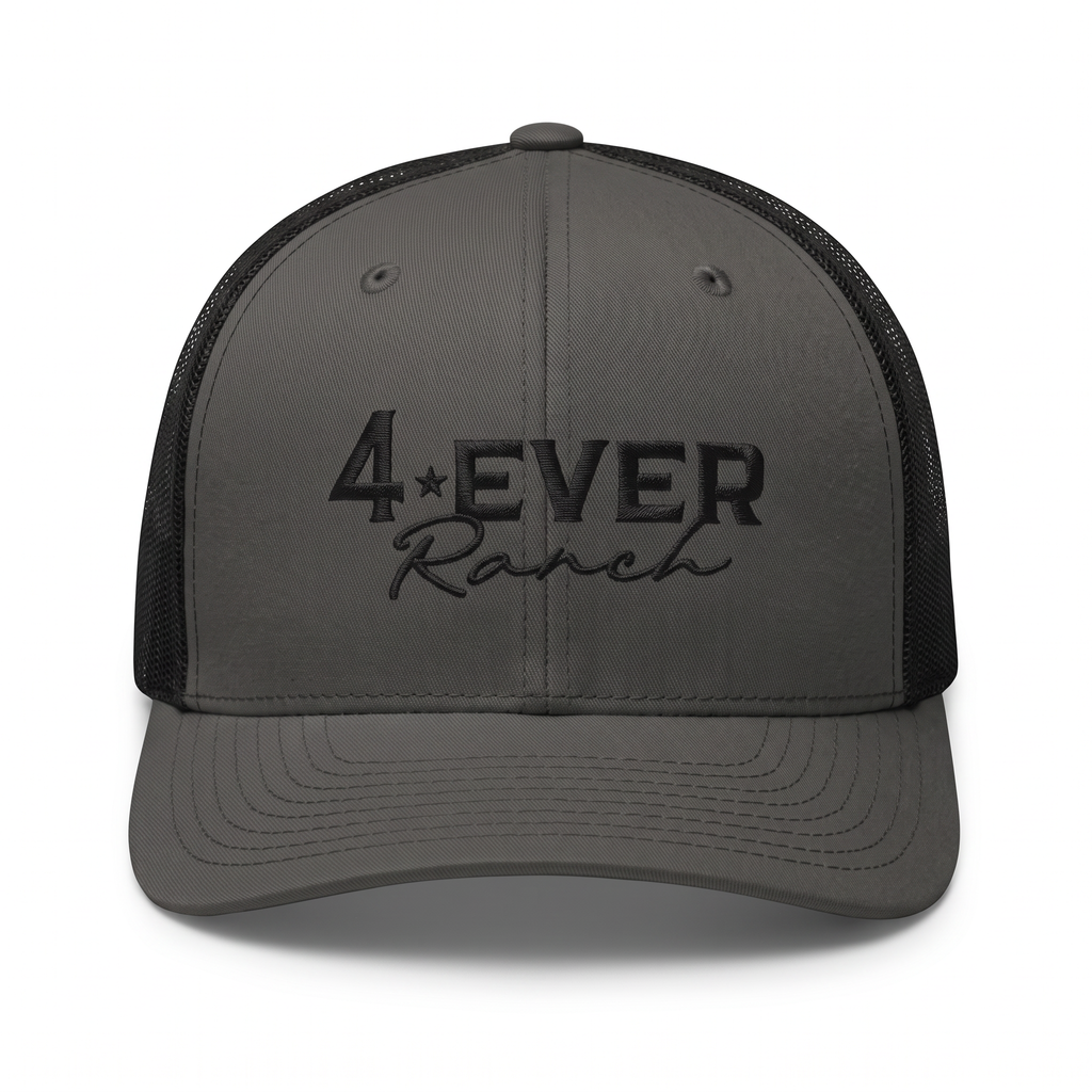 Casquette brodée 4ever Ranch charcoal et noir – casquette country du Québec