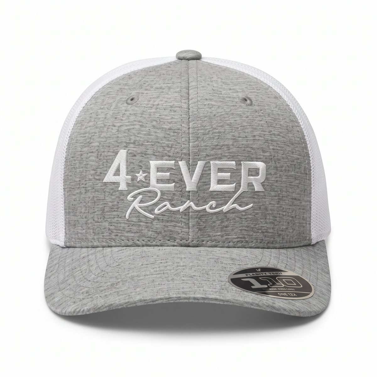 Casquette brodée 4ever Ranch argent et blanche – casquette country du Québec