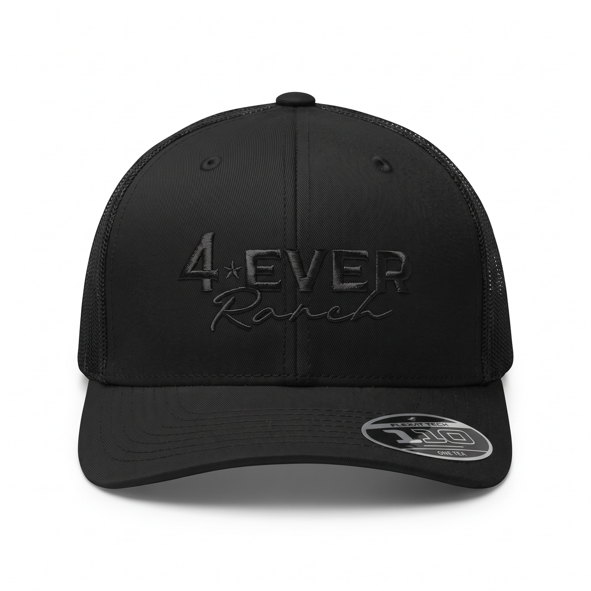 Casquette brodée 4ever Ranch noire ton sur ton – casquette country du Québec