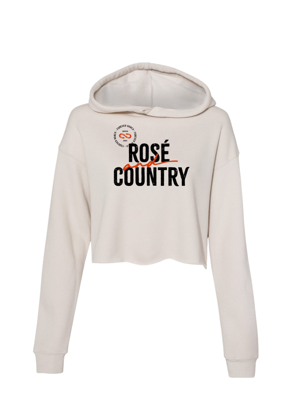 Le Hoodie Court «Rosé and Country» pour Femme - Crème