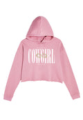 The “COWGIRL” Crop Top Hoodie for Women - Pink