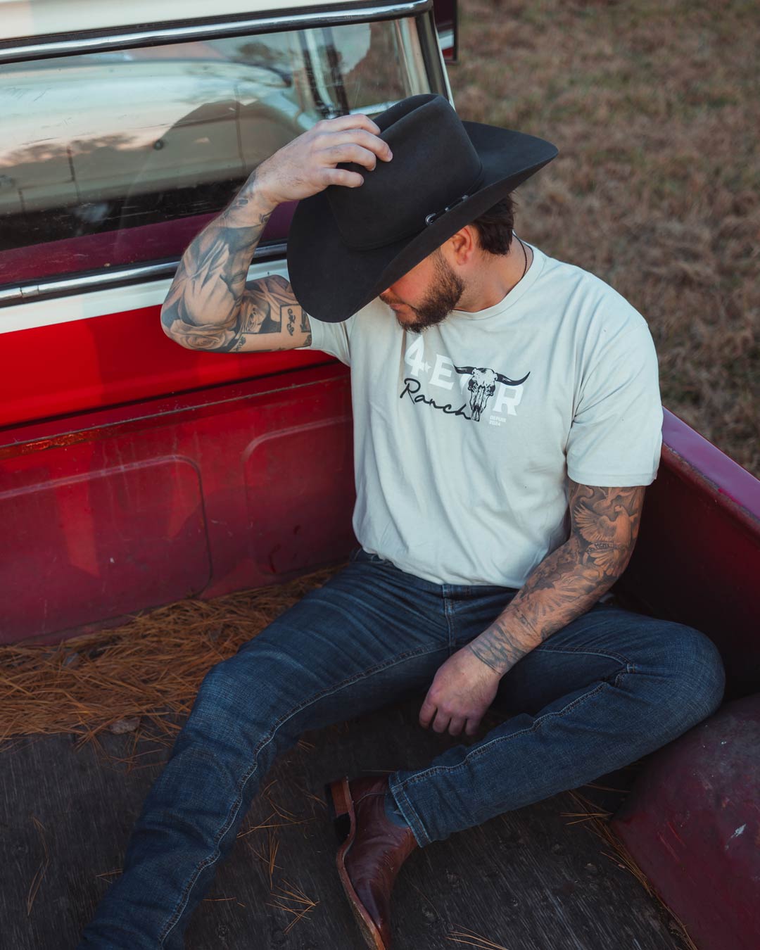 Le T-Shirt «Longhorn» pour Homme / Unisexe - Beige