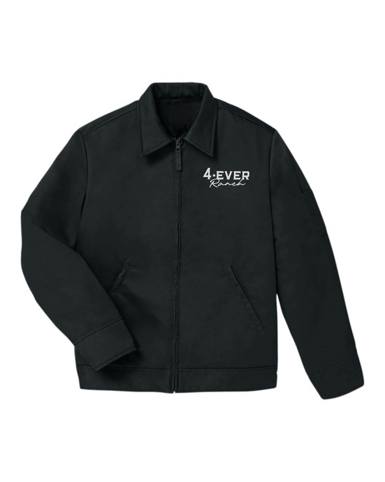 Manteau printemps/automne - Noire - Broderie Blanche
