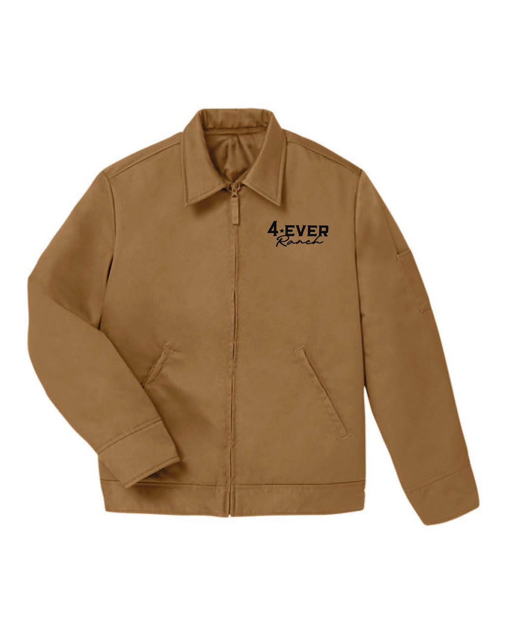 Spring/fall coat - Caramel - Black embroidery