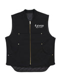 Veste doublée - Noire - Broderie Blanche