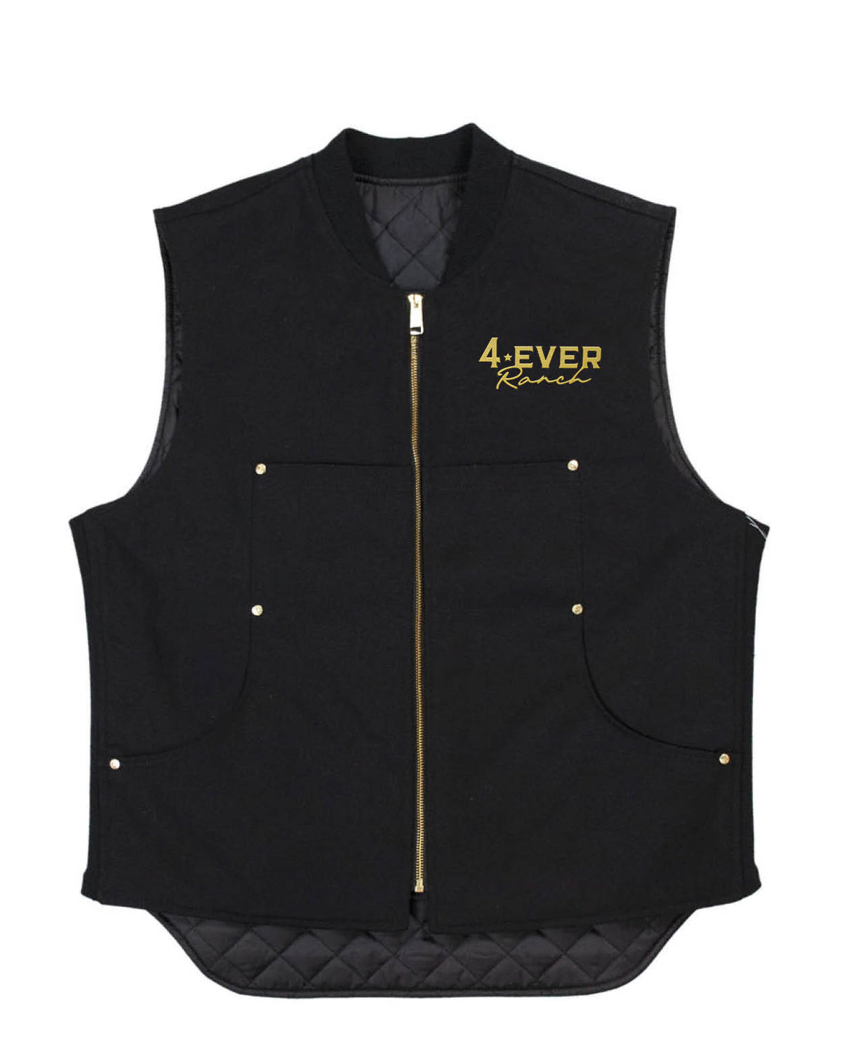 Veste doublée - Noire - Broderie Gold
