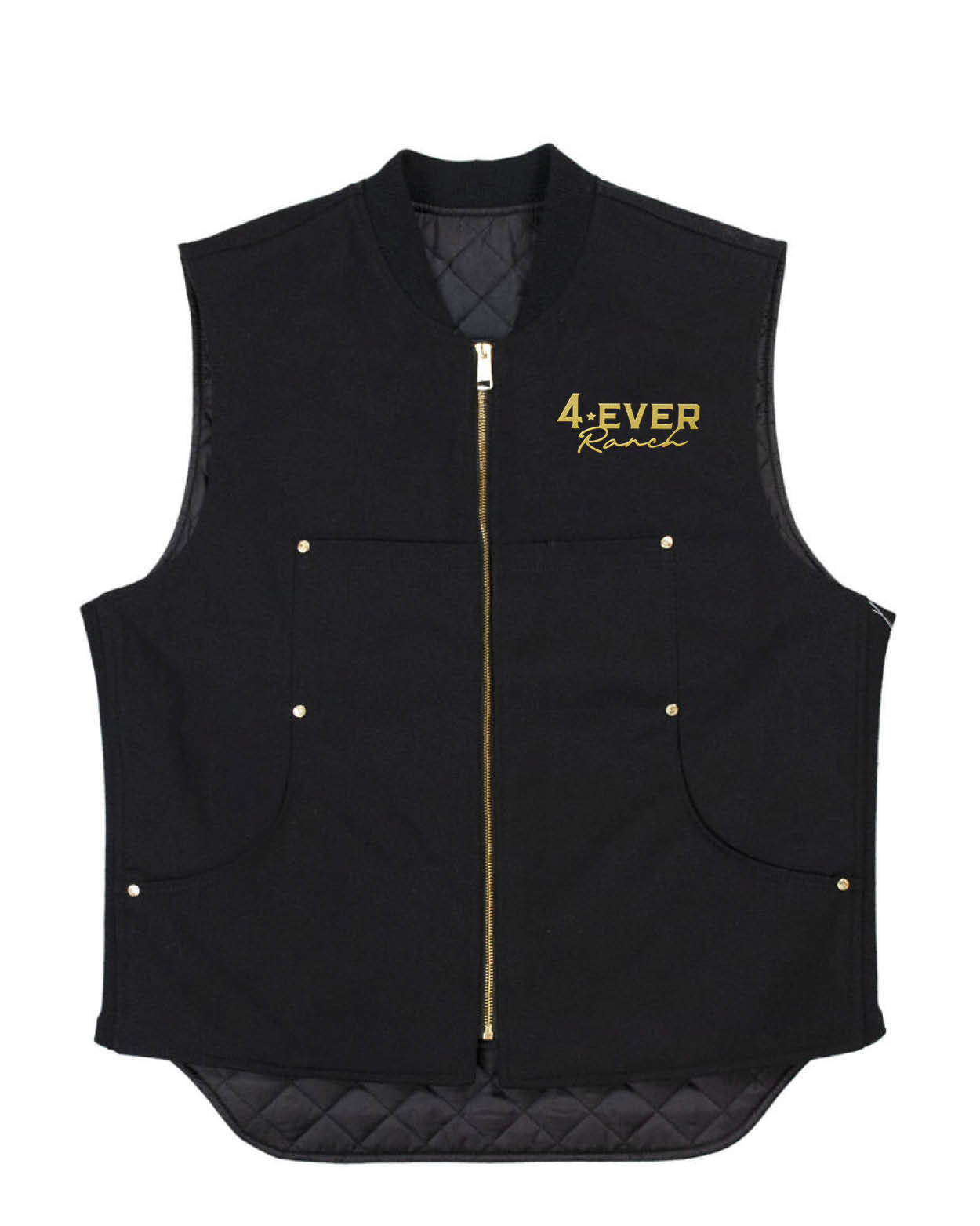 Veste doublée - Noire - Broderie Gold