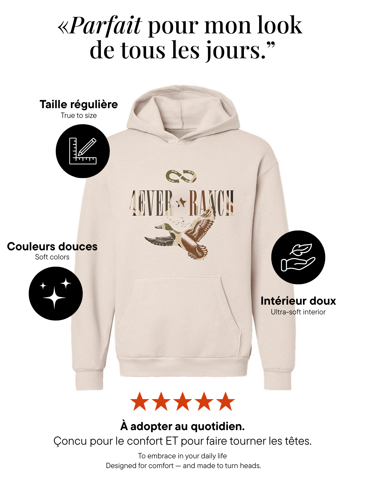 Le Hoodie «DuckCamo» Unisexe - Bone